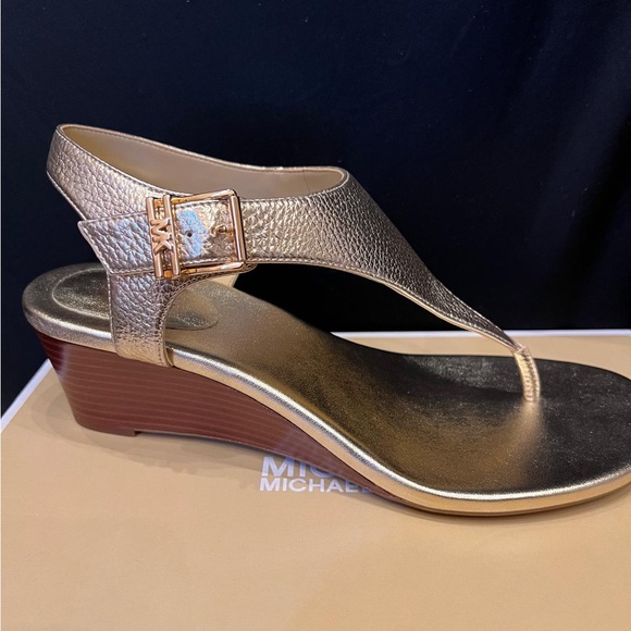 Michael Kors Gold Wedge Sandals - Picture 1 of 5